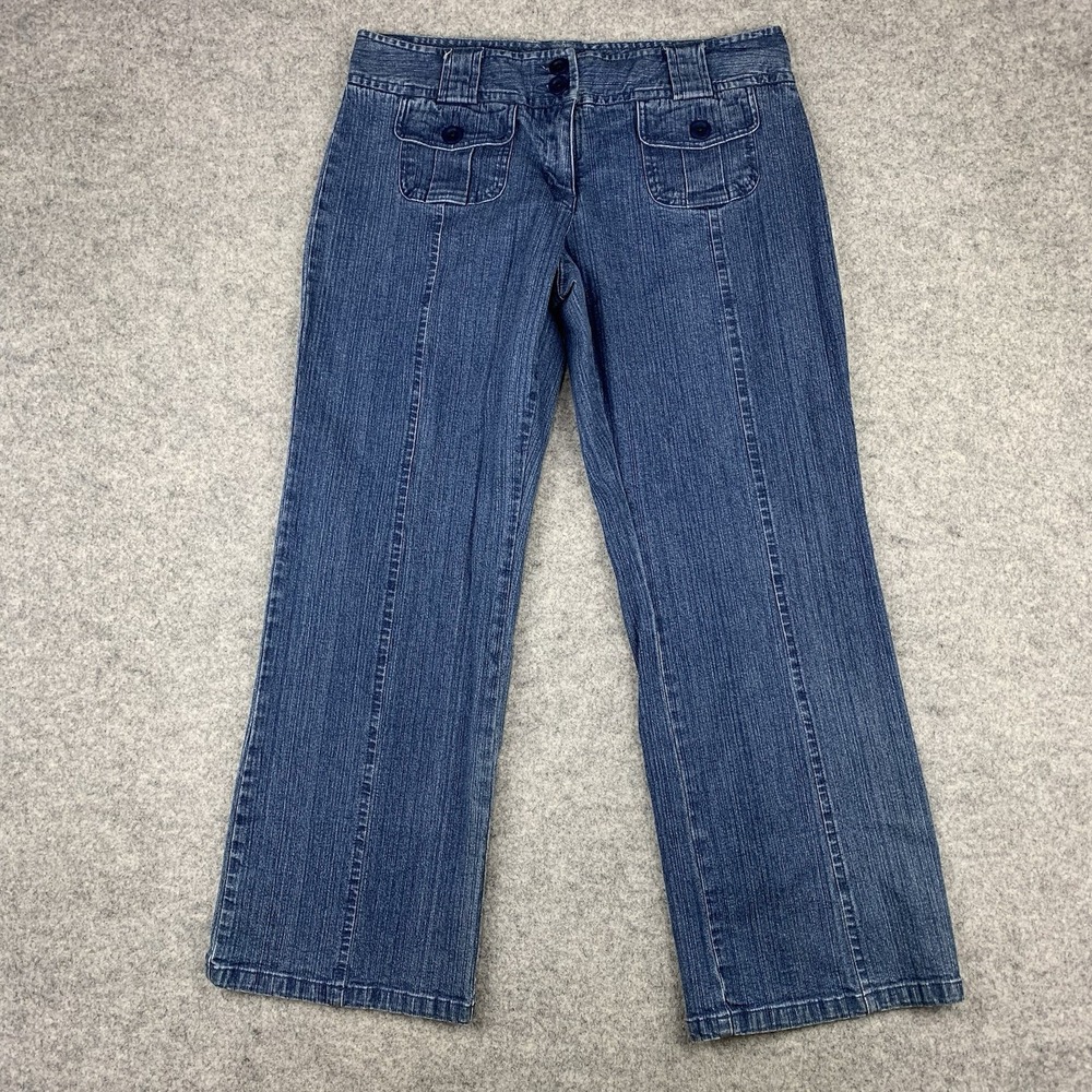 Cabelas Casuals Womens Size 10 Front Pockets Double Button Blue Jeans 91-3804